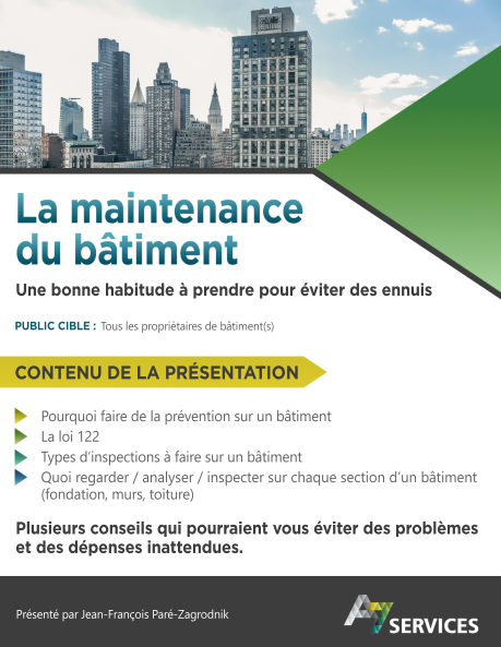 DERNIERE CHANCE - Maintenance du batiment, le 11-10-2017