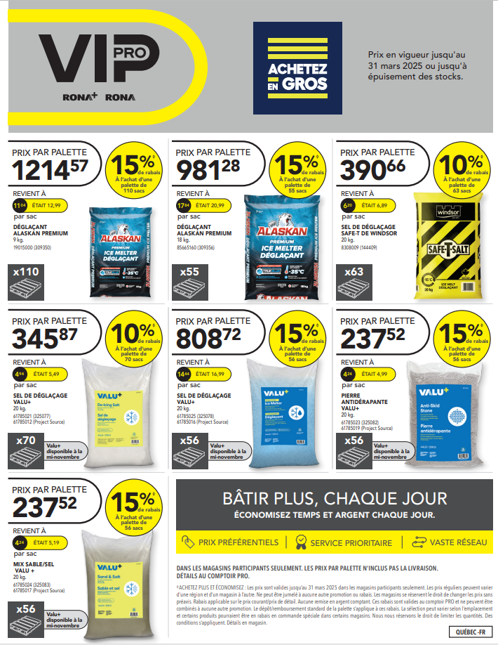 Rona Rona + : Promotion sur le sel